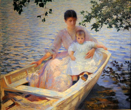 Edmund Charles Tarbell, Mother and Child in a Boat, 1892