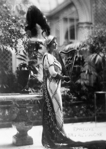 ca. 1925, Paris, France --- Ganna Walska as "Princess Borghese." Paris, France: Above is pictured Ganna Walska, operatic star and in private life Mrs. Harold F. McCormick, in the costume she wore as Princess Borghese, sister of Napoleon when she attended the recent Grand Prix Ball at the Paris opera. --- Image by © Bettmann/CORBIS