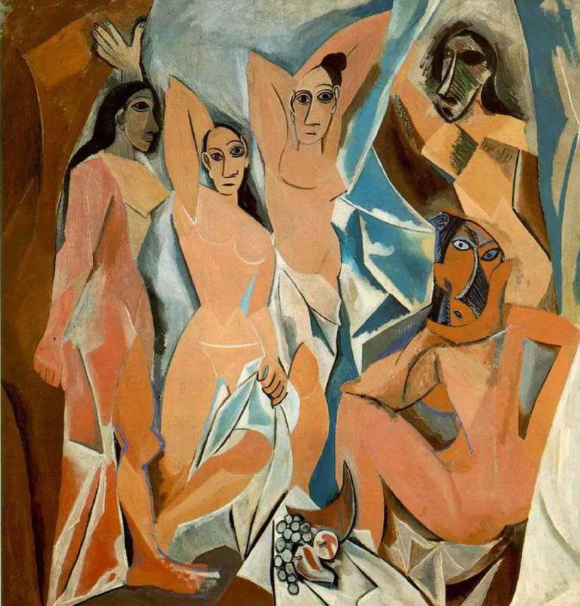 Pablo Picasso. Les Demoiselles d'Avignon (The Young Ladies of Avignon). 1907 year