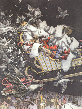 Иллюстрация Бориса Диодорова к сказке Ганса Христиана Андерсена «Снежная королева»