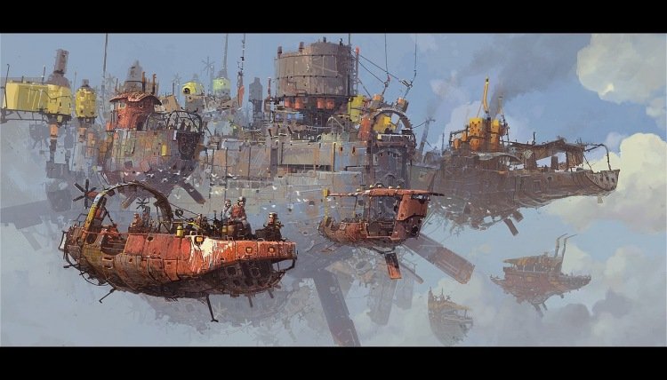 Dieselpunk: Фантастические воздушные суда от Ian McQue (16 фото)