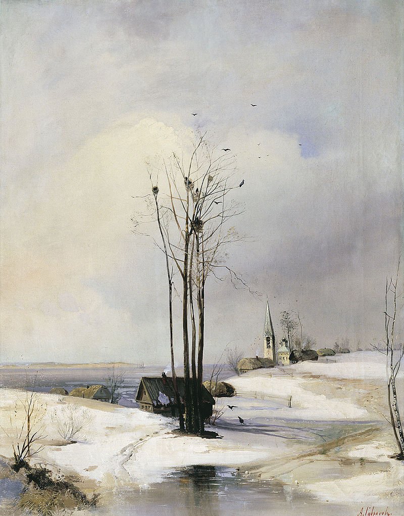 Саврасов. Ранняя весна. Оттепель 1880-ые. Астраханская картинная галерея. Астрахань