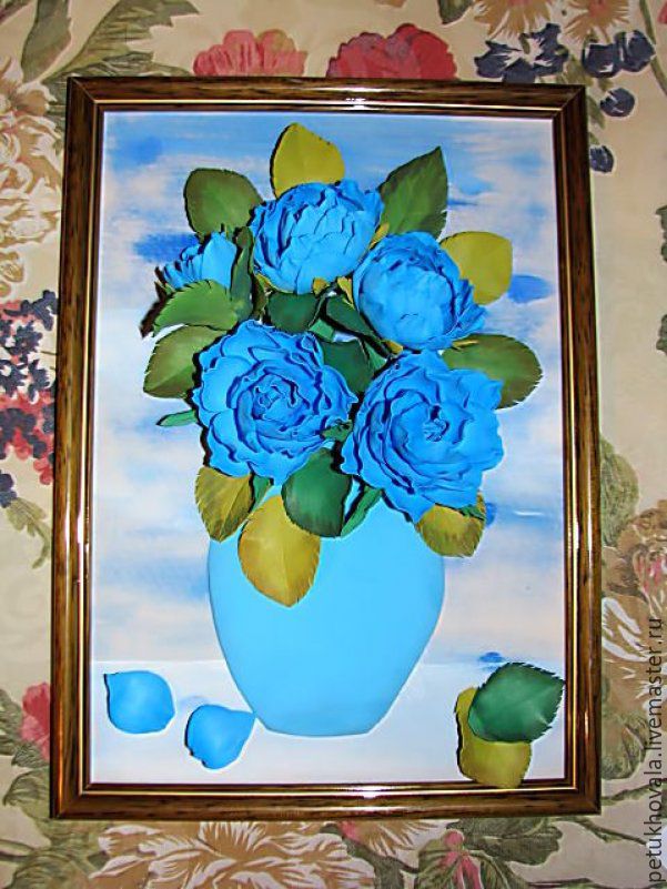 Картины из цветов из фоамирана