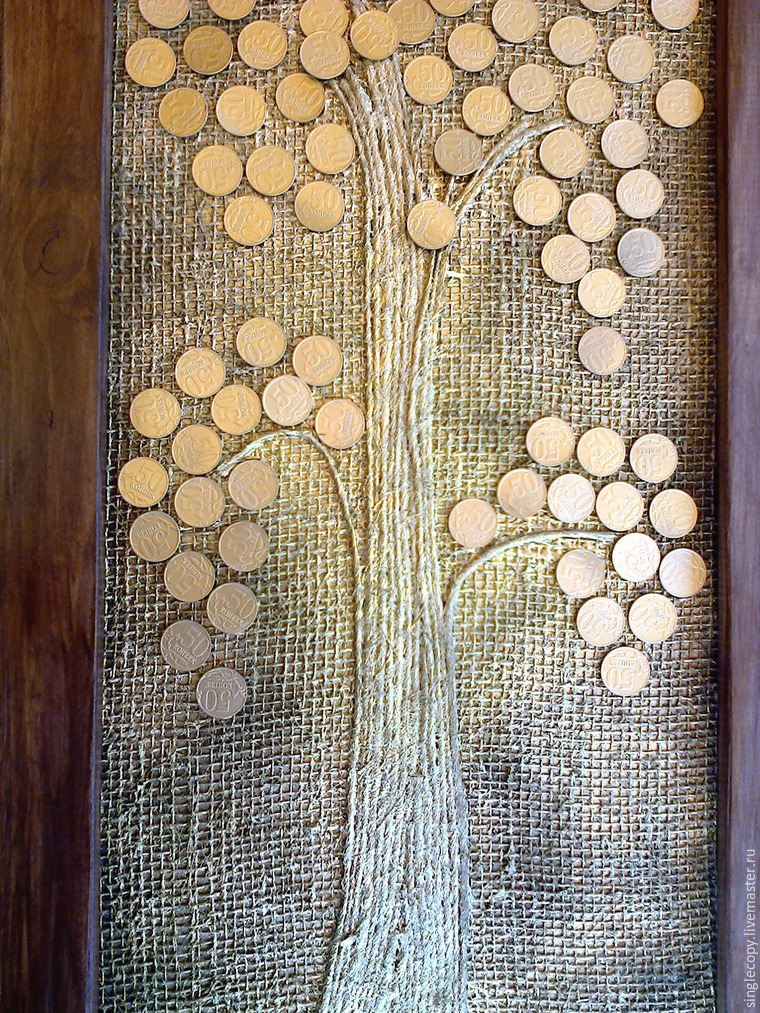 Дерево из подручного материала своими руками. Панно "денежное дерево". Панно из монет. Панно дерево из монет. Дерево из монет картина.