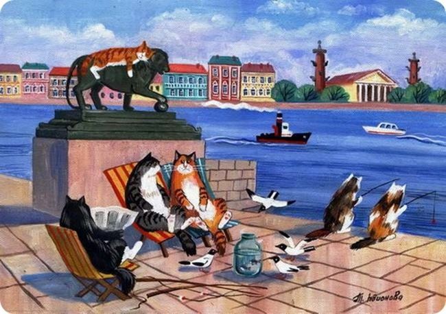 картины с кошками