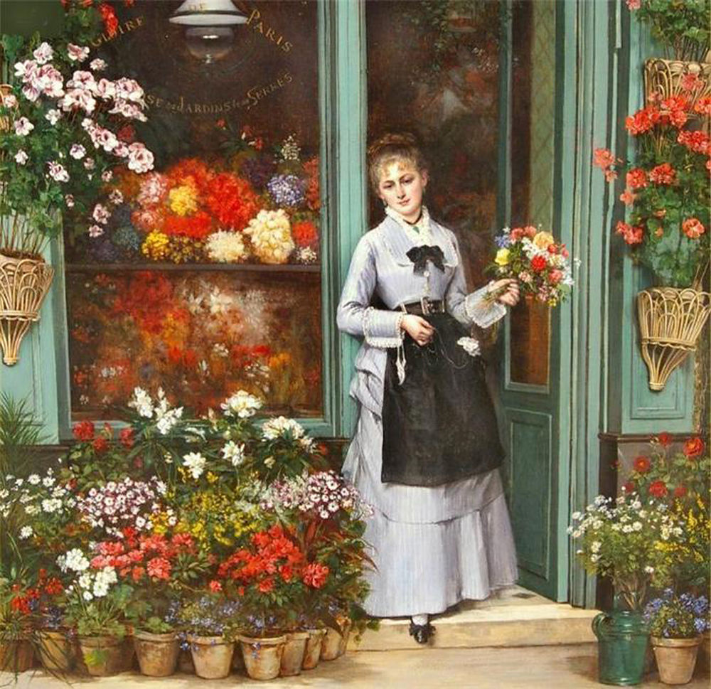 женщина и цветы
