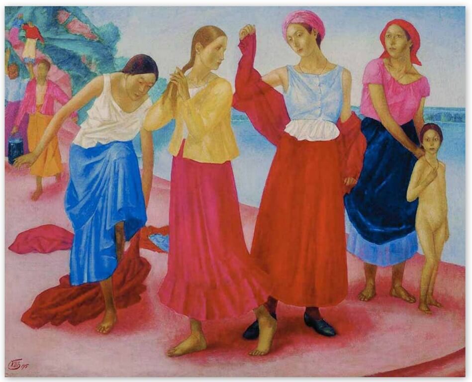 Петров-Водкин Кузьма Сергеевич - Девушки на Волге (1915, Третьяковская галерея, Москва)