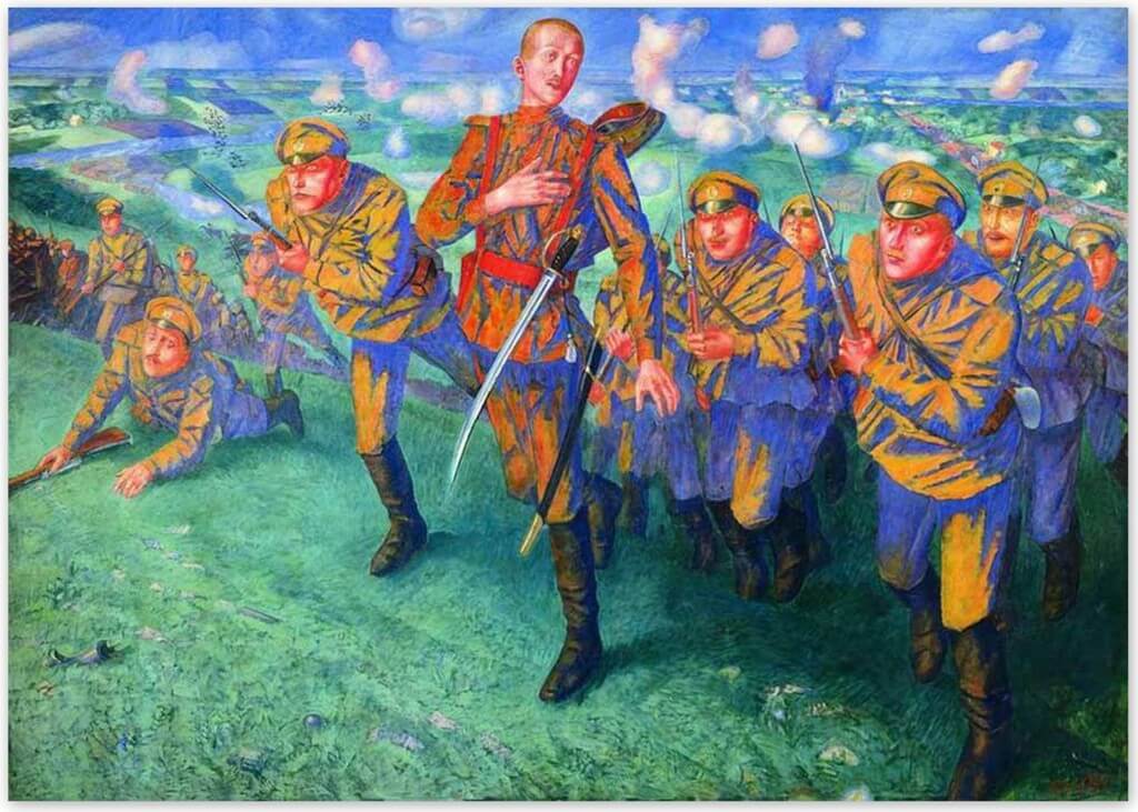 Петров-Водкин Кузьма Сергеевич - На линии огня (1916, Русский музей, Санкт-Петербруг)