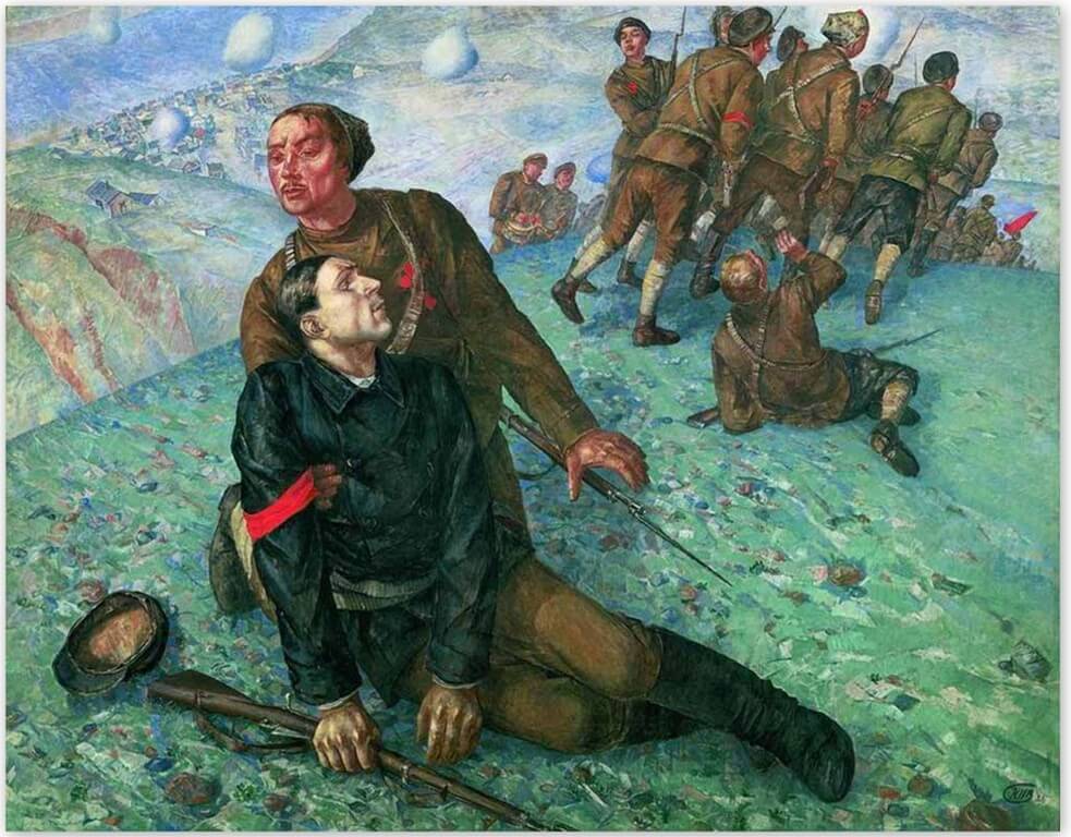 Петров-Водкин Кузьма Сергеевич - Смерть комиссара (1928, Русский музей, Санкт-Петербруг)