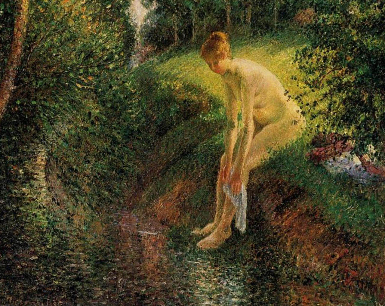 Купальщица в лесу - Камиль Писсарро (1895)