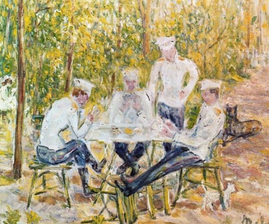 Солдаты играющие в карты - Михаил Федорович Ларионов (1903)