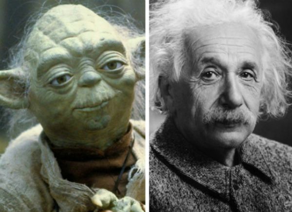 14. При создании магистра Йоды из Звездных Войн частично использовался образ Альберта Эйнштейна. В частности морщины, для придания персонажу мудрости.