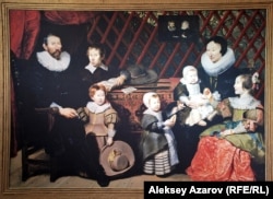 Картина "Казахская семья в юрте" художника Куаныша Базаргали.