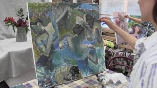Копия картины Дега Голубые танцовщицы Фания Сахарова Смешанная техника