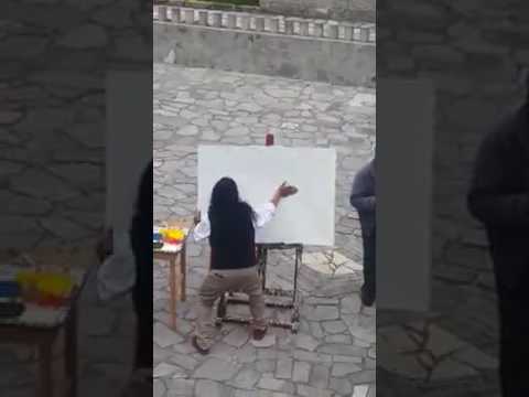 Удивительно! Испанский художник рисует картину руками!!!👐