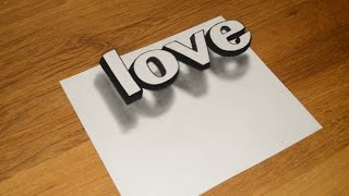Простое 3D Граффити Как нарисовать иллюзию LOVE