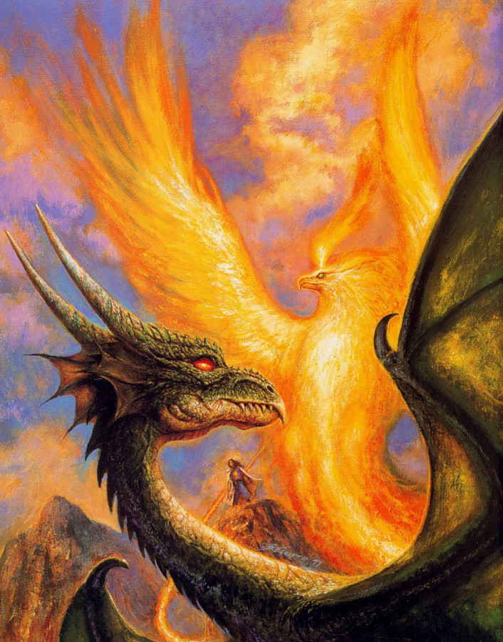 Dragon and Phoenix - Bob Eggleton