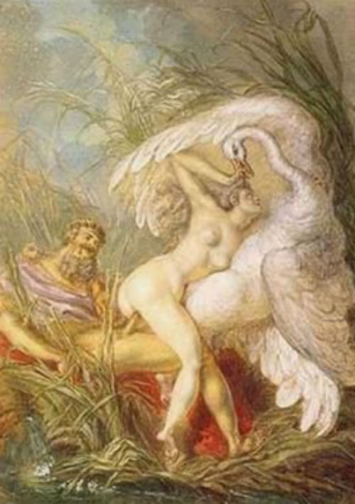 Charles-Antoine Coypel Leda and the Swan from the Histoire Universelle via georgeeliot.jpg