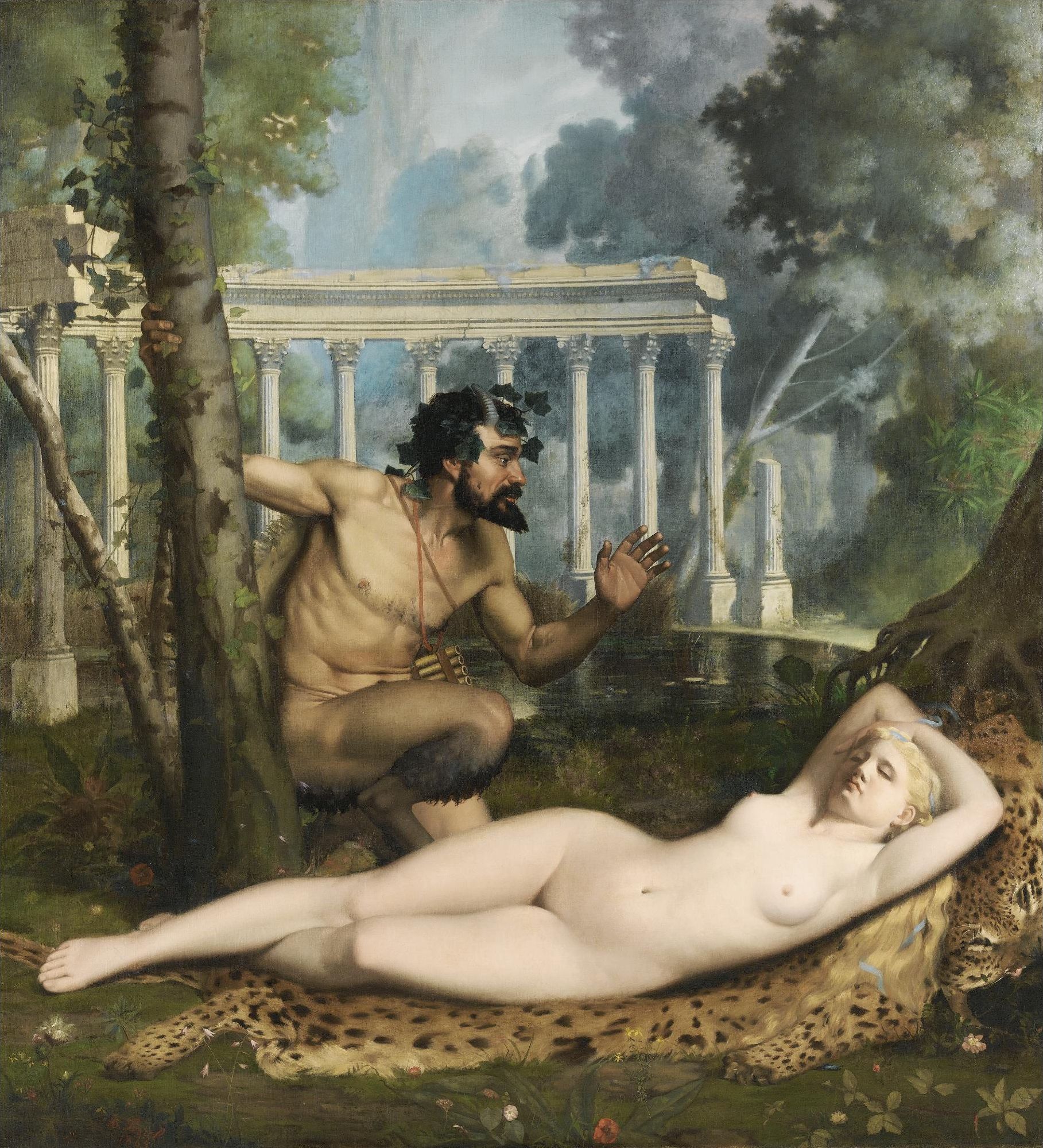 Adolphe-Alexandre Lesrel, 1839-1890. Пан и Венера. 1865. 176 х 161 см. Частная коллекция