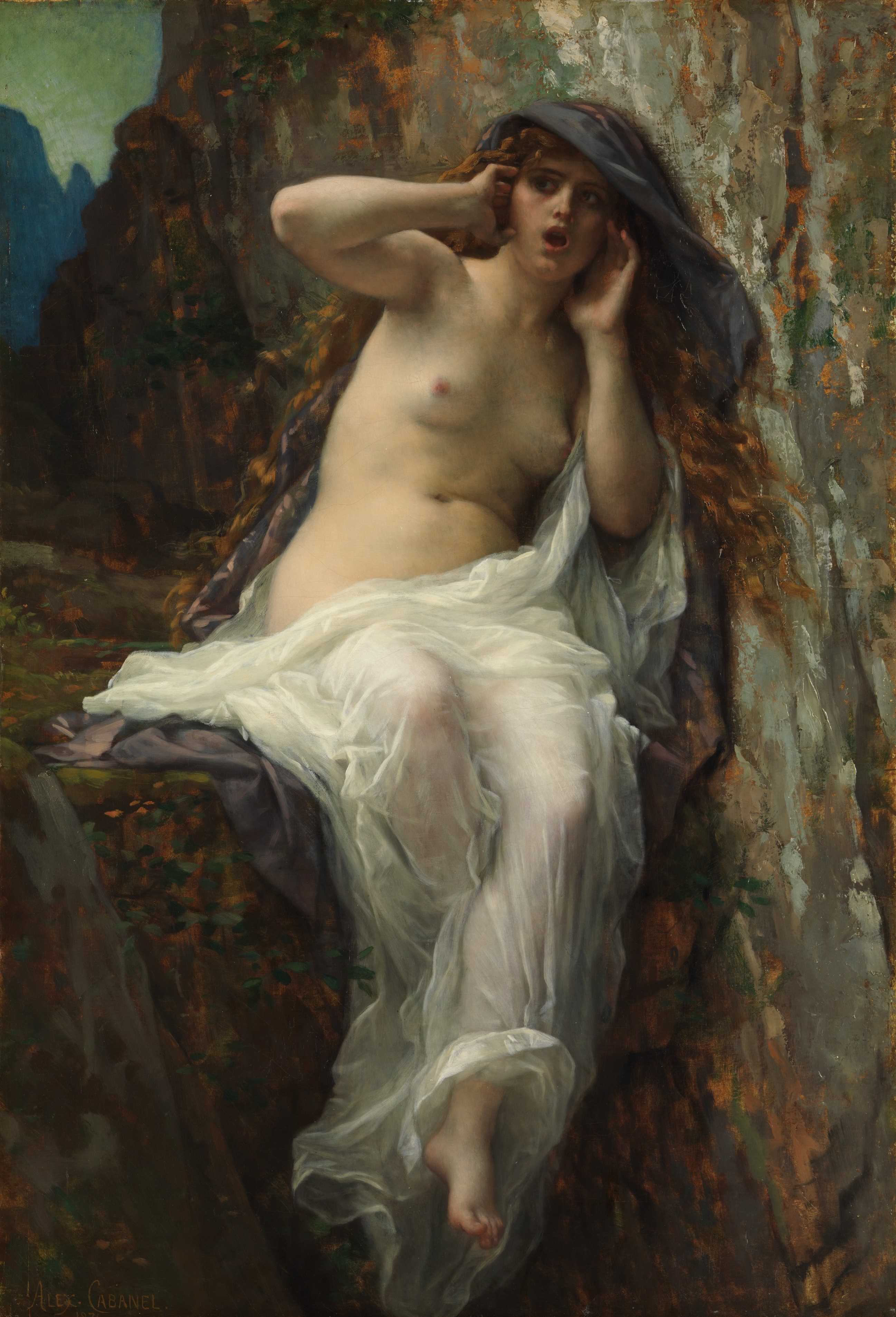 Alexandre Cabanel, 1824-1889. Эхо. 1874. 97.8 x 66.7 см. Нью-Йорк, Метрополитен