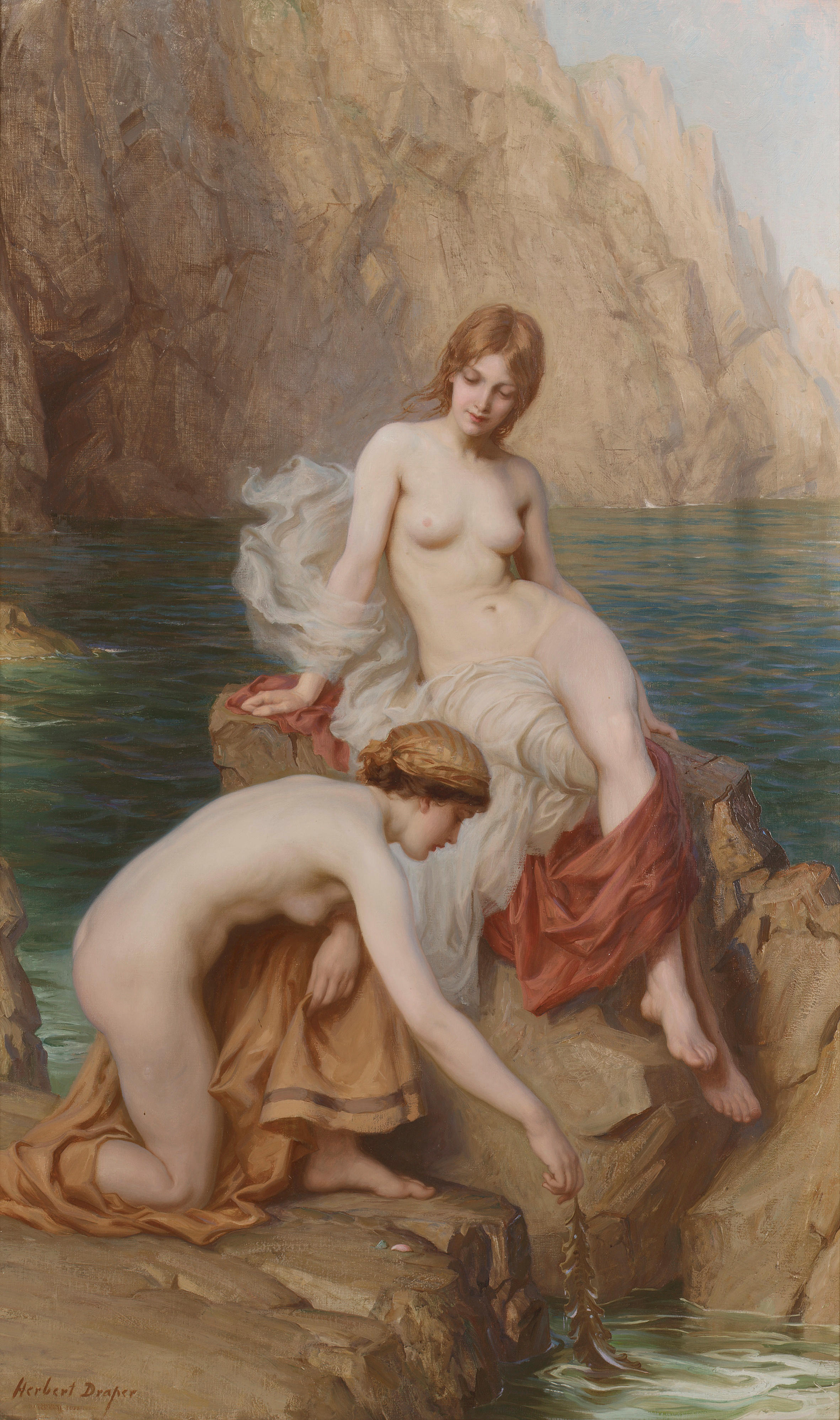 Herbert James Draper, 1864-1920. Летом на море. 127 x 76см. Частная коллекция
