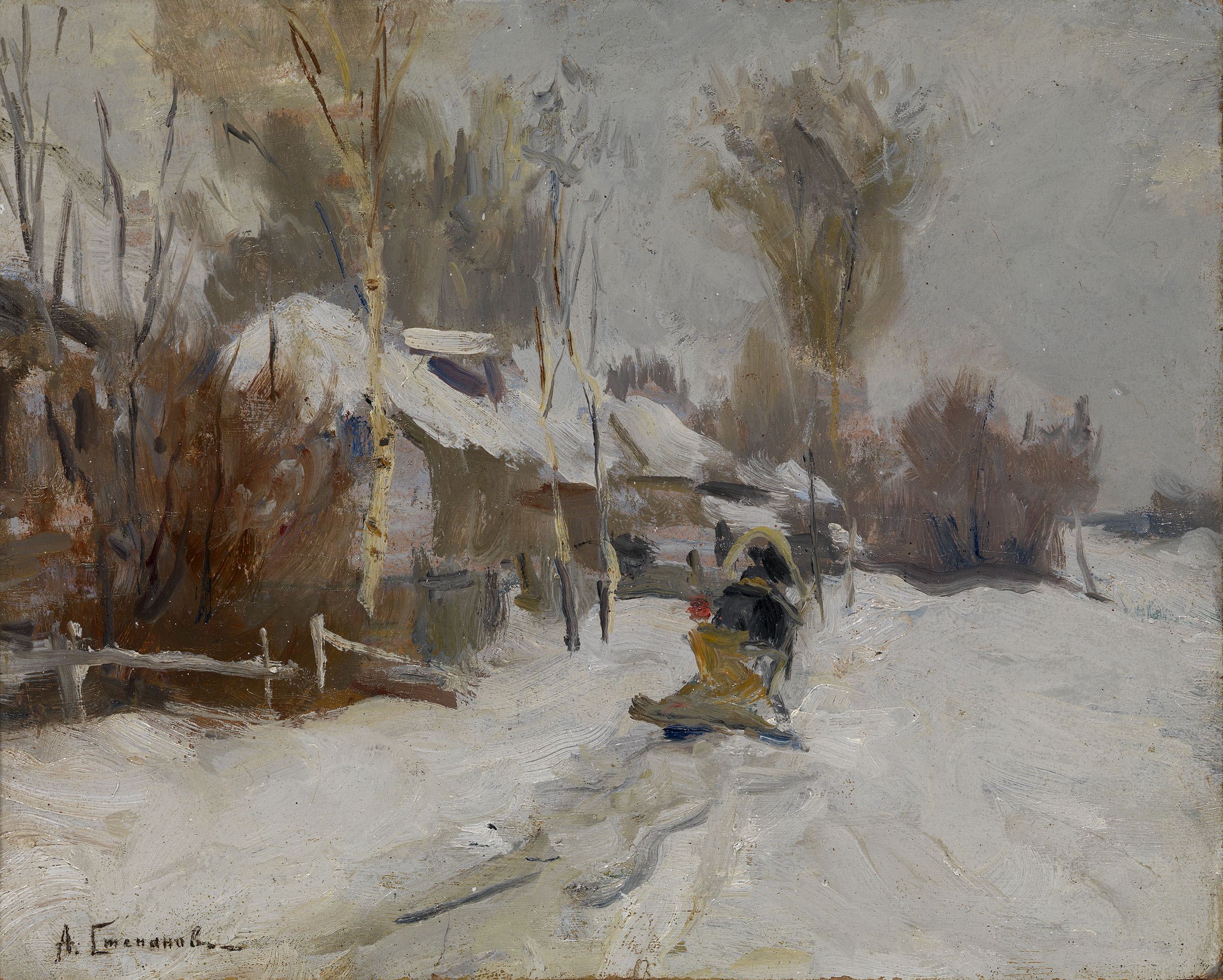 STEPANOV, ALEXEI Winter Scene with Horse Sledge