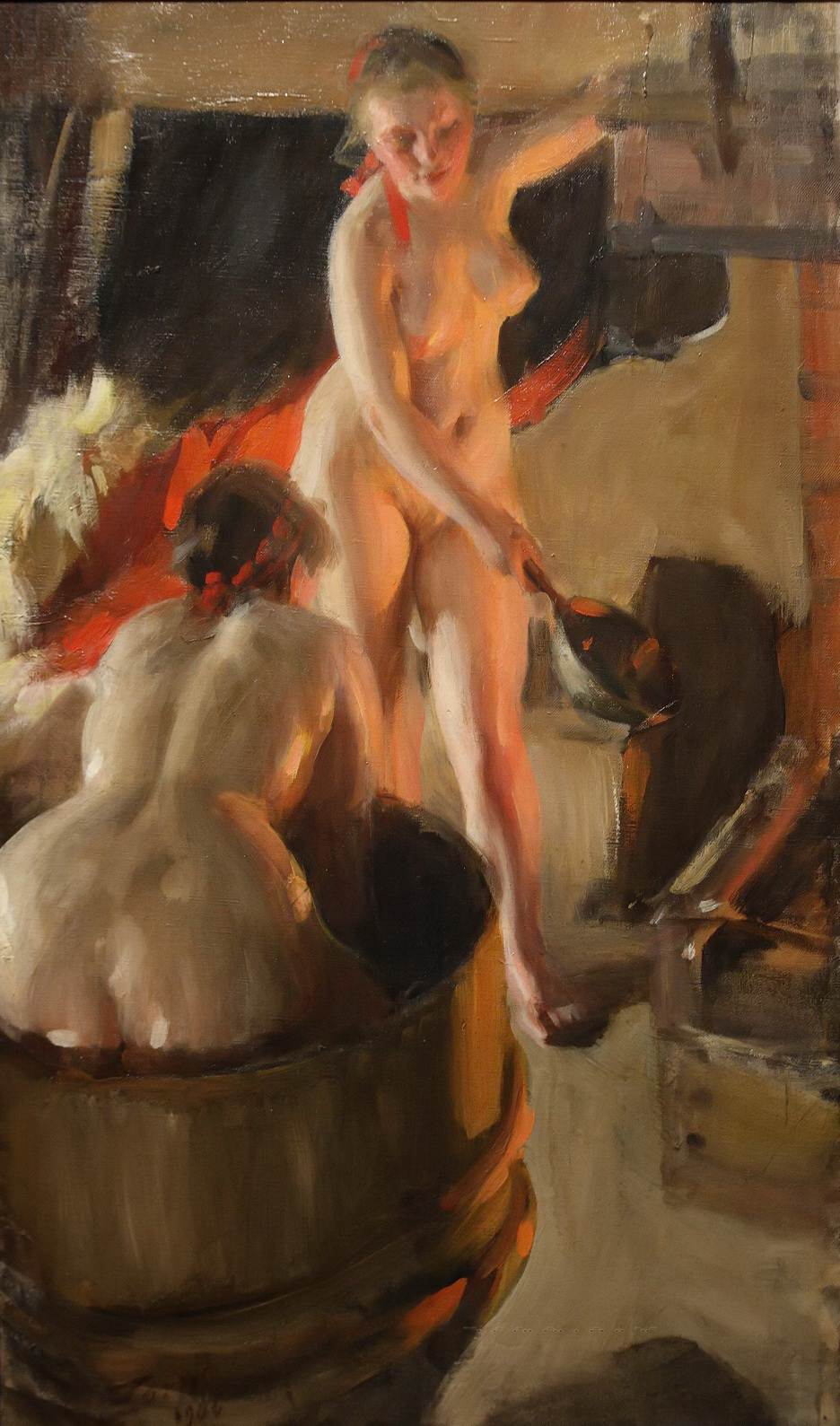 Anders Leonard Zorn. 1860-1920. Женщины в сауне. 86 х 53 см. Мура, Музей Цорна