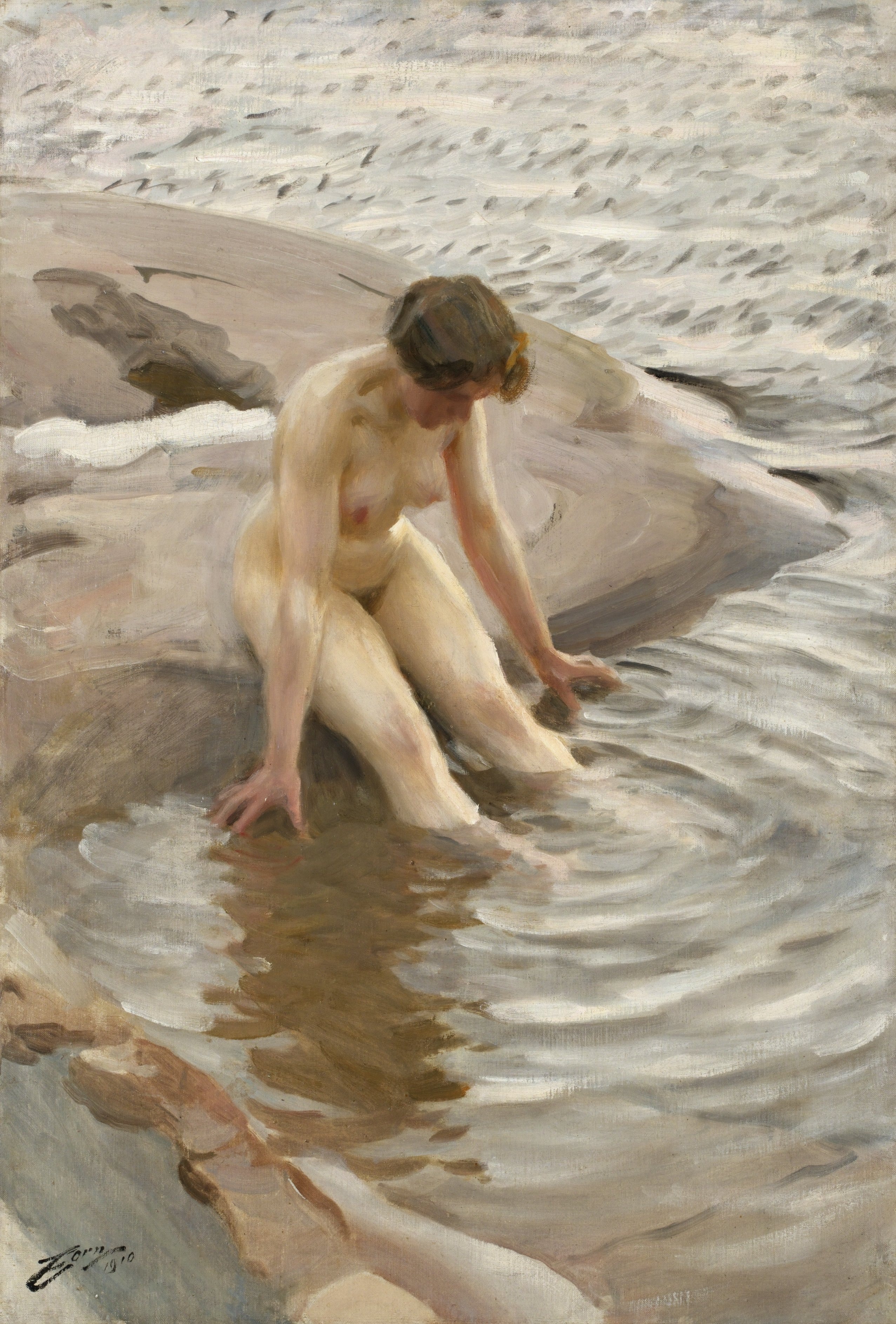 Anders Leonard Zorn. 1860-1920. Купальщица. 1910, 92 х 62 см. Частная коллекция