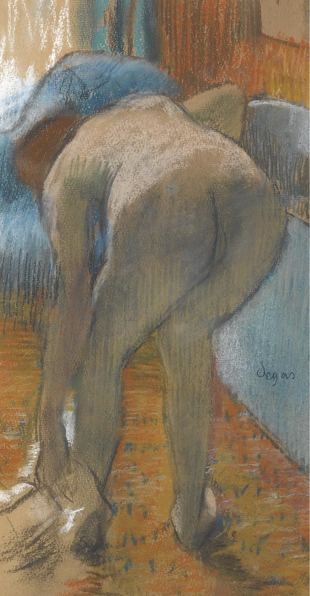 Edgar Degas, 1834-1917. Выход из ванной. 1885. 44 х 24 см. Частная коллекция