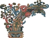 Средневековый уголок-орнамент | Векторный клипарт