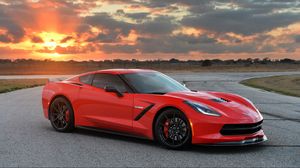 Превью обои chevrolet, corvette, stingray, twin turbo, c7, 2014