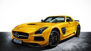 Превью обои mercedes-benz, sls amg, желтый, авто