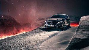 Превью обои mercedes-benz, gla, кроссовер, зима, снег, концепт