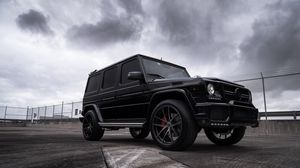 Превью обои mercedes, gelandewagen, g63, brabus, black, g, tuning, 2013, 2014, внедорожник, джип, b63, 4x4, hd, 6k