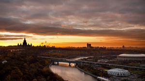 Превью обои москва, города, пейзажи, олимпийский, кремль, мост, река