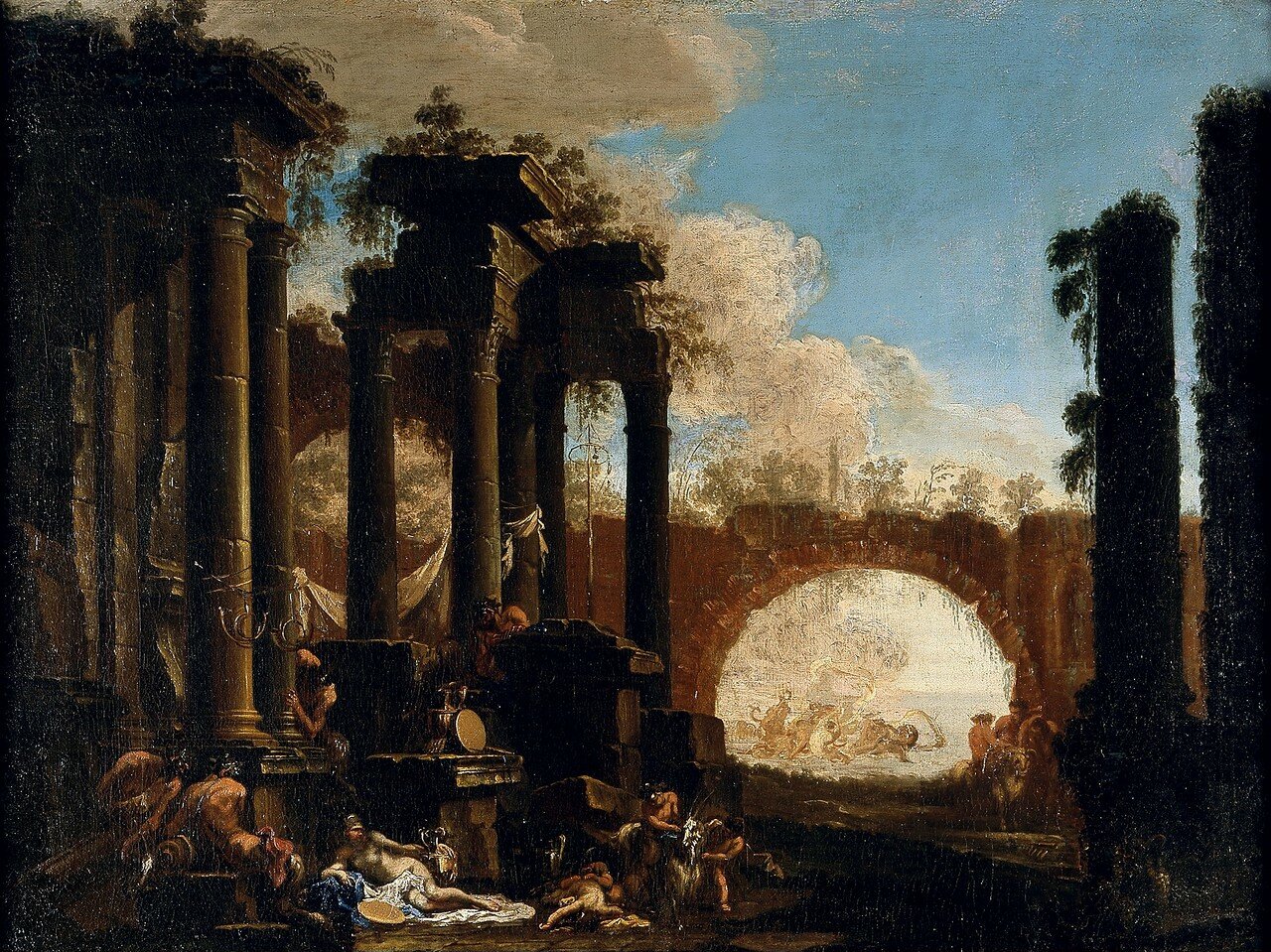 Spera,_Clemente_and_Magnasco,_Alessandro_-_Mythological_Figures_among_Ruins_-_1690s.jpg