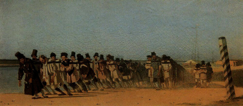 В. Верещагин. Бурлаки на Волге. 1866