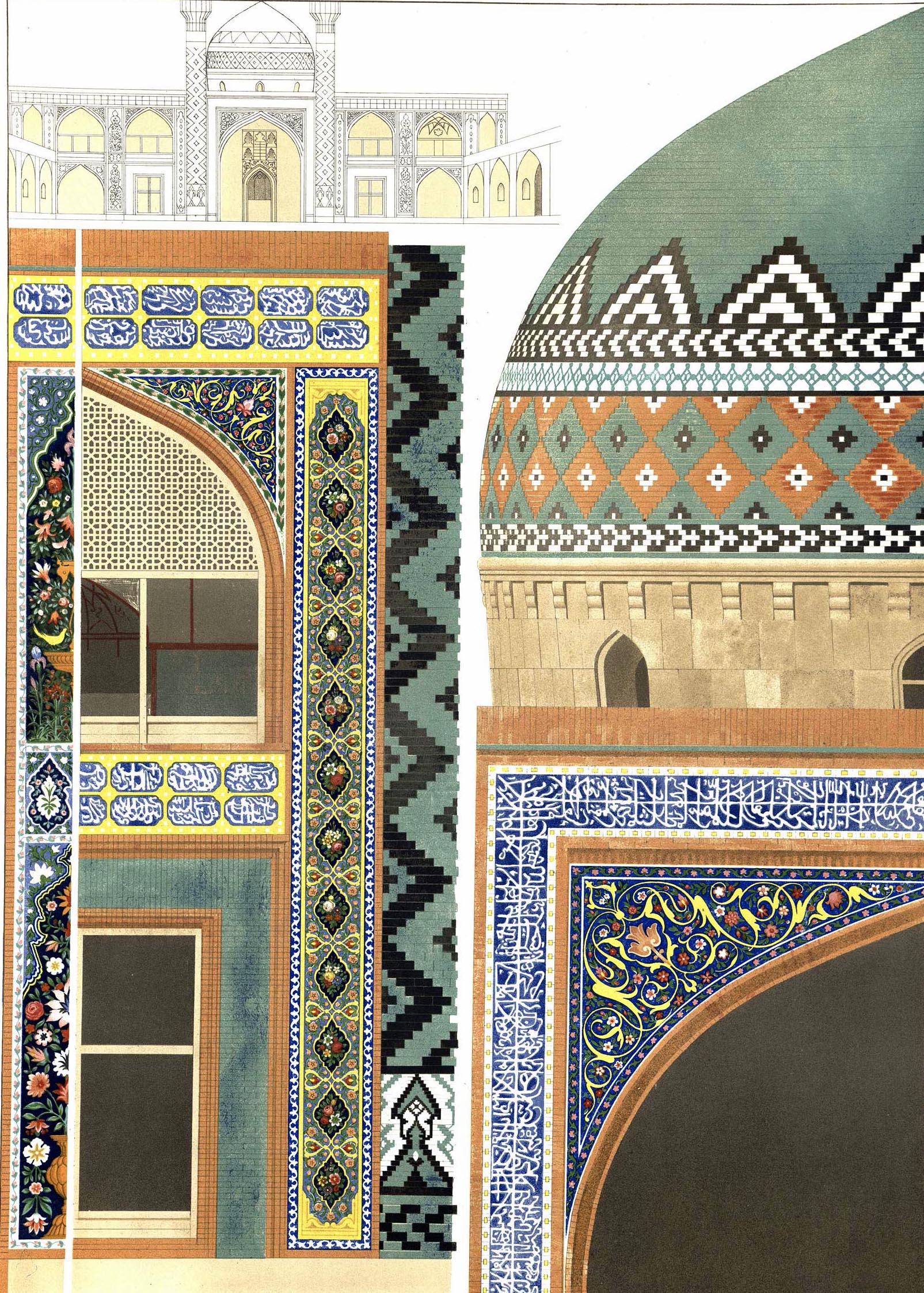 21. Erivan. Details des faiences de la mosquee / Эривань. Детали мозаики фаянса мечети