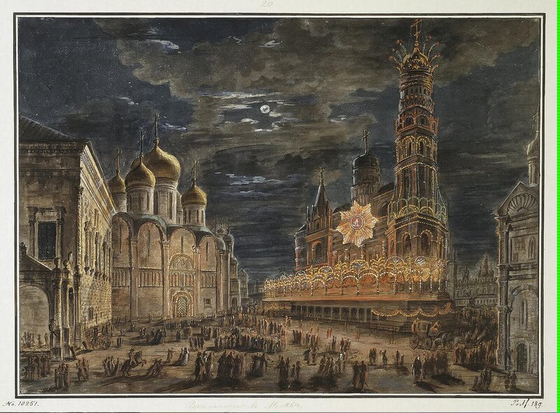 Alexeyev Fiodor - Illumination in Sobornaya Square in Honour of Emperor Alexander Is Coronations - JRR-6530