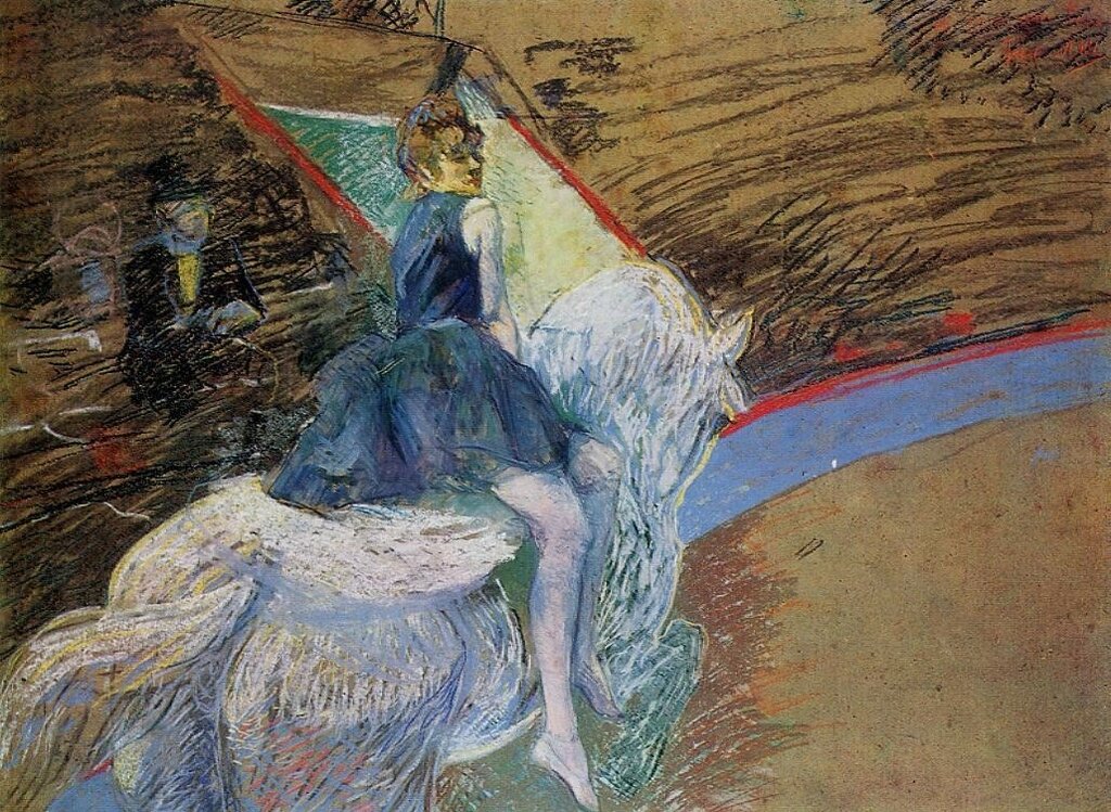 At the Cirque Fernando - Rider on a White Horse - 1888 - Norton Simon Museum - Pasadena - Drawing - pastel.jpg