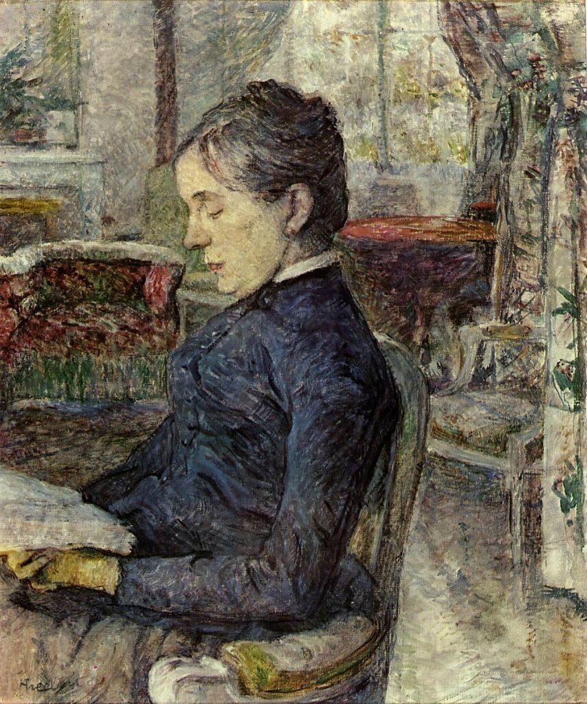 Comtesse a. de Toulouse-Lautrec in the Salon at Malrome - 1887 - Musee Toulouse-Lautrec - Albi - Painting - oil on canvas.jpeg