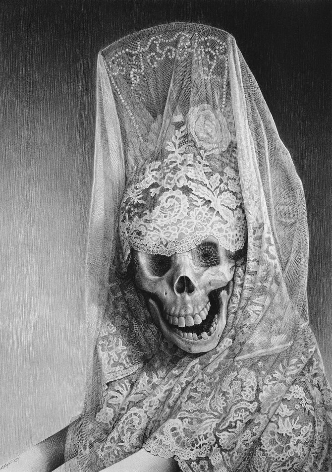 Мир скелетов - художница Laurie Lipton