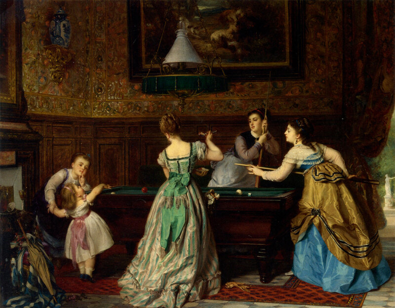 Шарль Эдуар Бутибонн, «Леди играют в бильярд», 1869