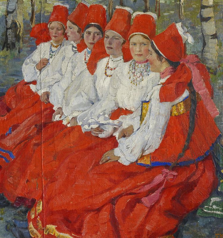 Невесты. Троицын день. Елена Киселёва 1910