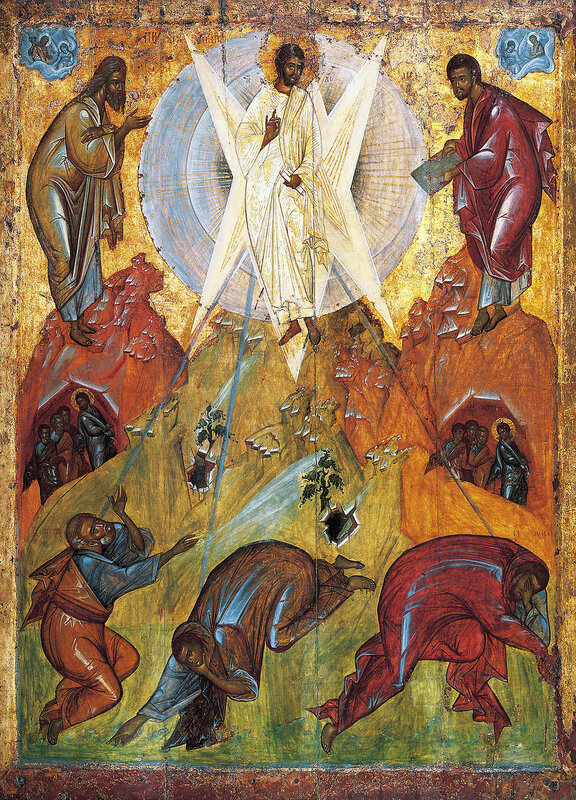 Transfiguration by Feofan Grek from Spaso-Preobrazhensky Cathedral in Pereslavl-Zalessky (15th c, Tretyakov gallery)