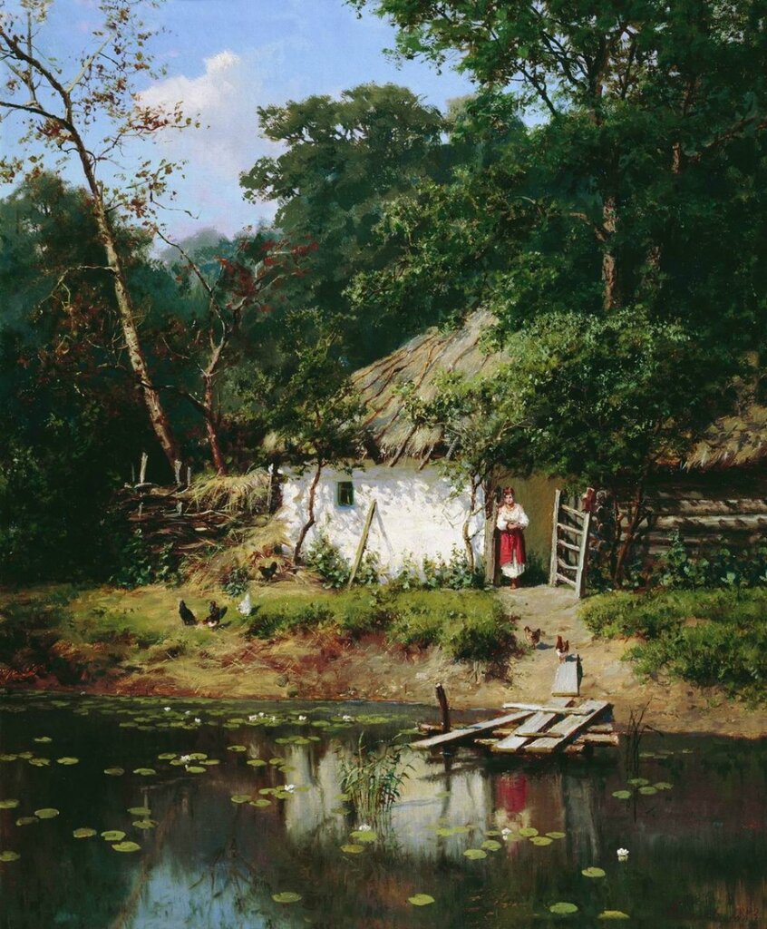 КиселевАлександр Украинская хата. 1883Холст, масло. 55 x 45 см