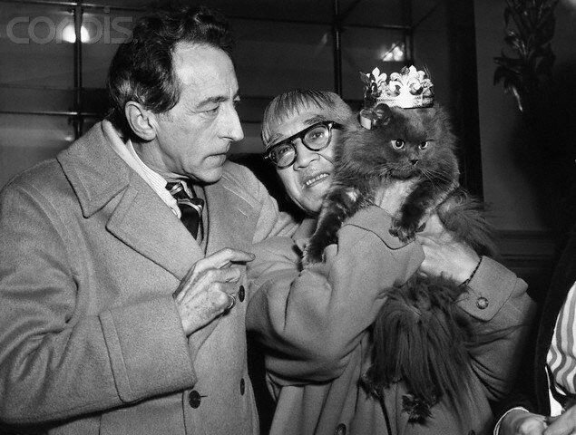 Jean Cocteau and Fujita Tsuguji with Cat Show Winner