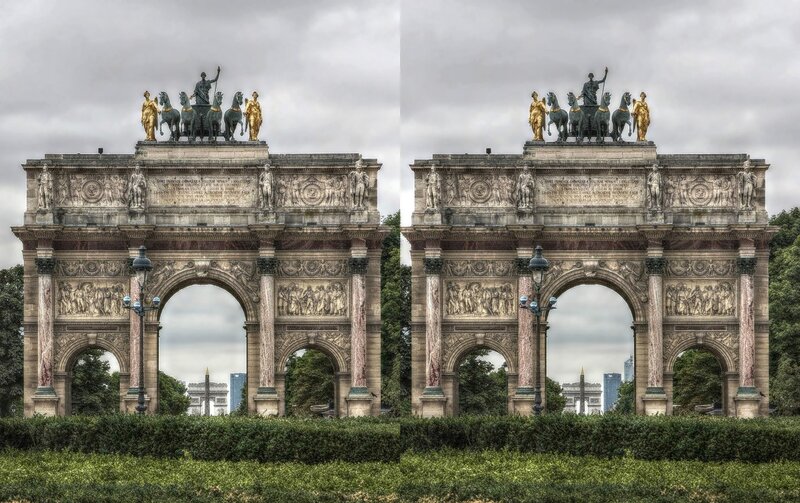 Париж. Стереопара, перекрёстная стереопара, 3D, X3D, стерео фото, crossstereopairs, stereo photo, stereoview