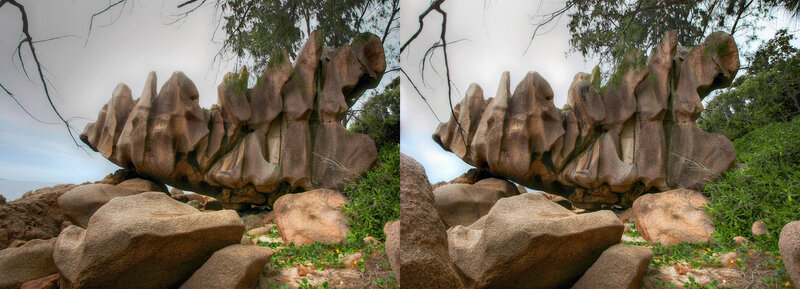 Камни Ла Диг Стереопара, перекрёстная стереопара, 3D, X3D, стерео фото, crossstereopairs, stereo photo, stereoview