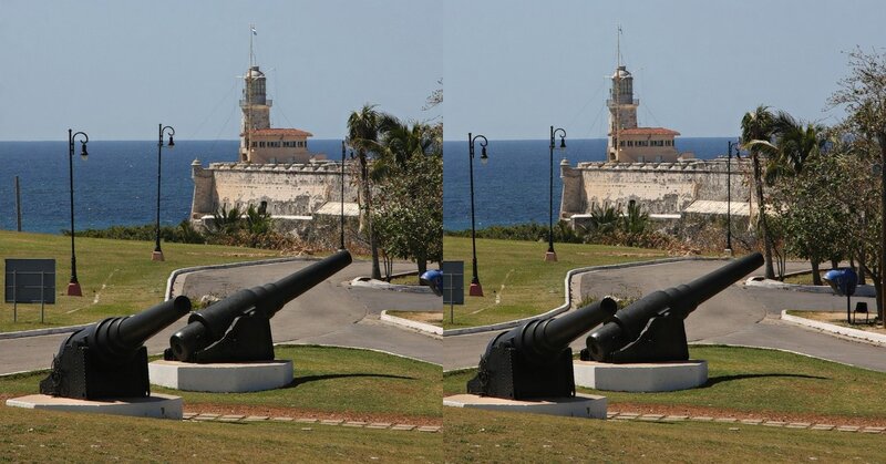 Castillo del Morro, La Habana, Cuba. Стереопара, перекрёстная стереопара, 3D, X3D, стерео фото, crossstereopairs, stereo photo, stereoview